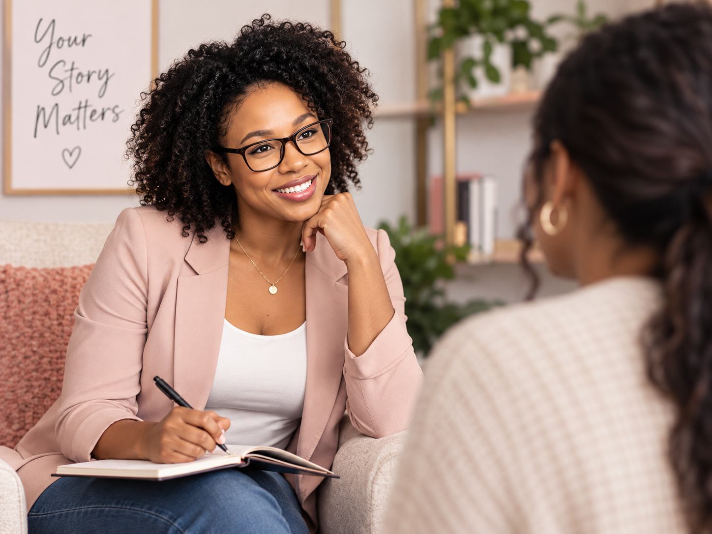 One-to-one coaching session between two adult women